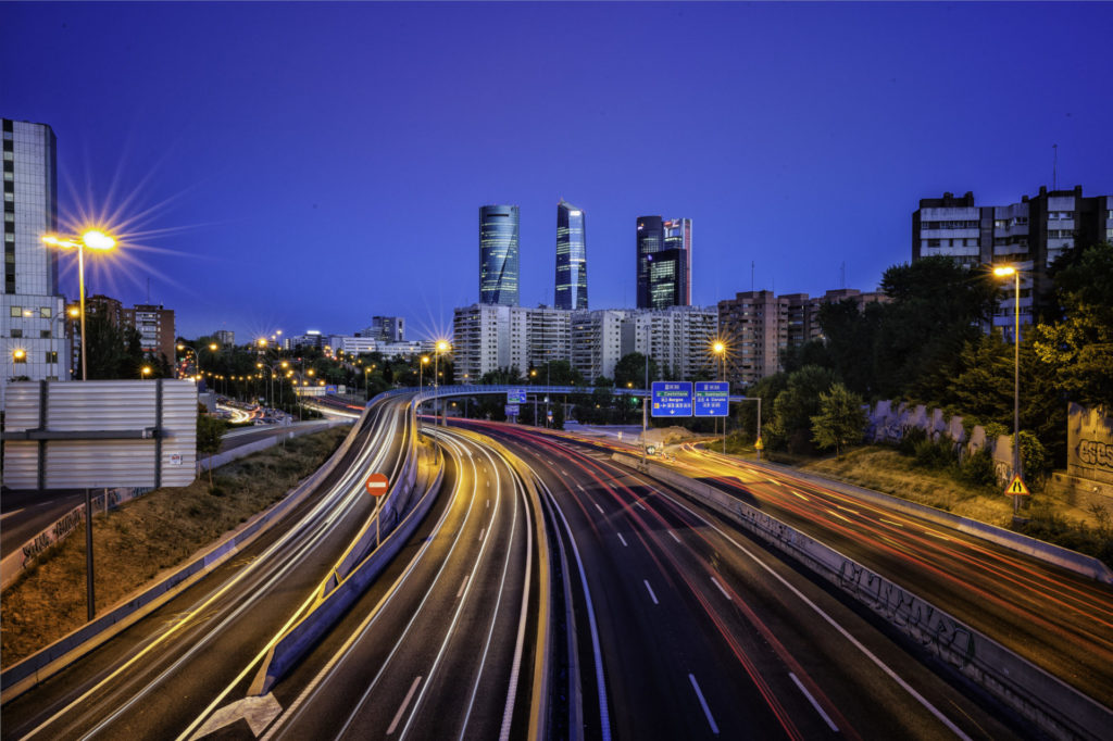 light colors roads transport cars madrid modern architecture blue hour longexpo streets of madrid t20 gzR08k 4