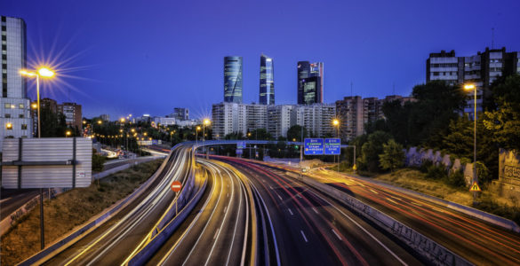 light colors roads transport cars madrid modern architecture blue hour longexpo streets of madrid t20 gzR08k 40