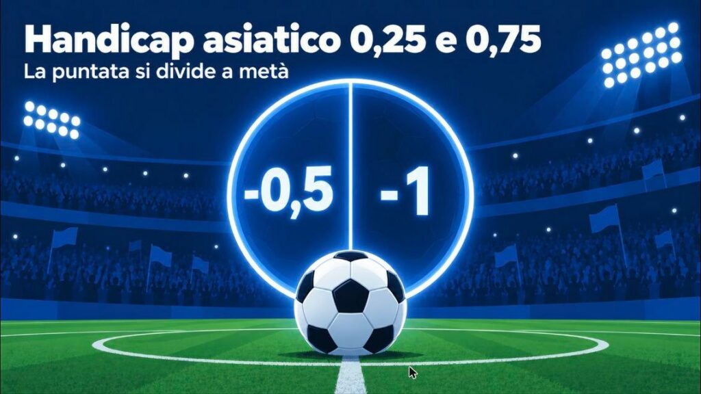 Handicap asiatico 0,25 e 0,75: la puntata si divide a metà