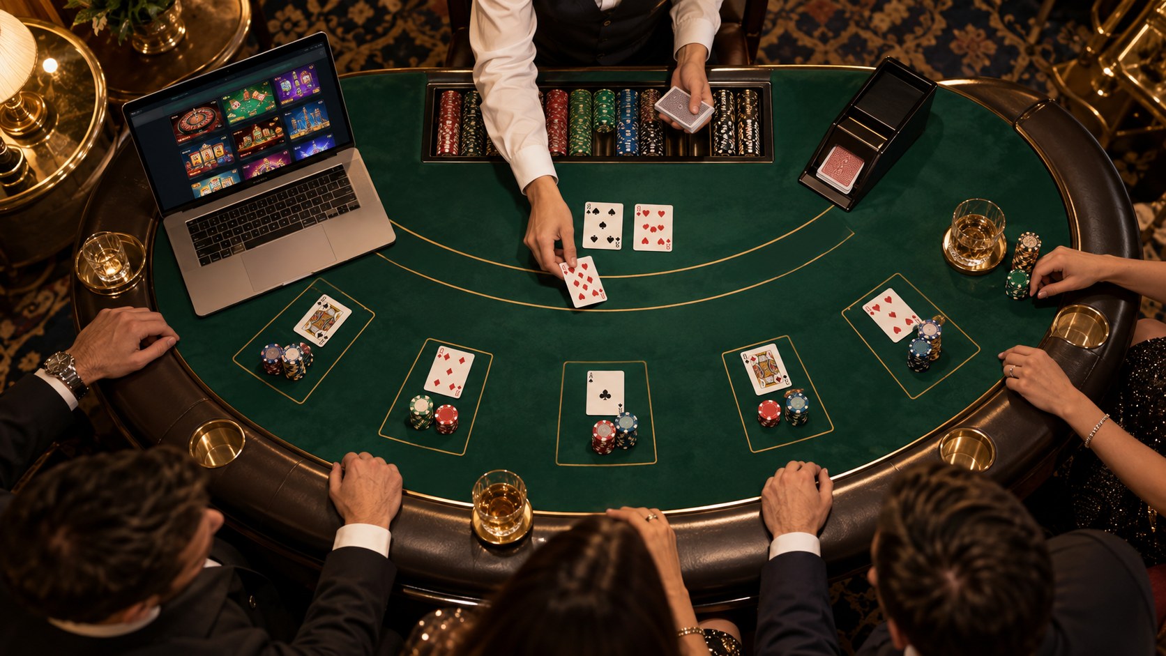 Sisal Casinò: tavolo da blackjack e giochi sul laptop