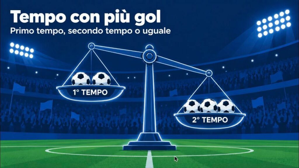 Tempo con più gol: primo tempo, secondo tempo o uguale