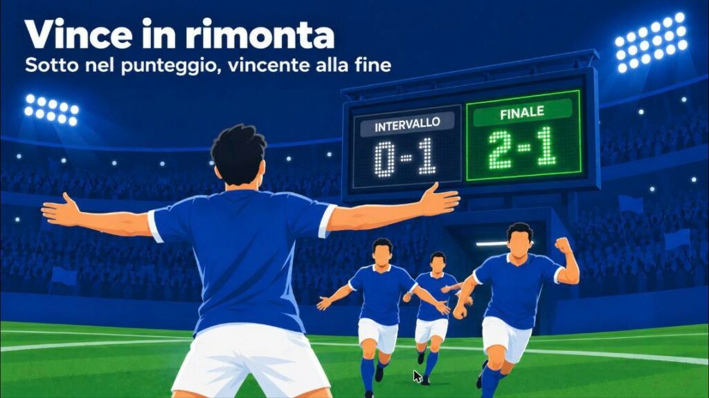 Vince in rimonta: sotto nel punteggio, vincente alla fine
